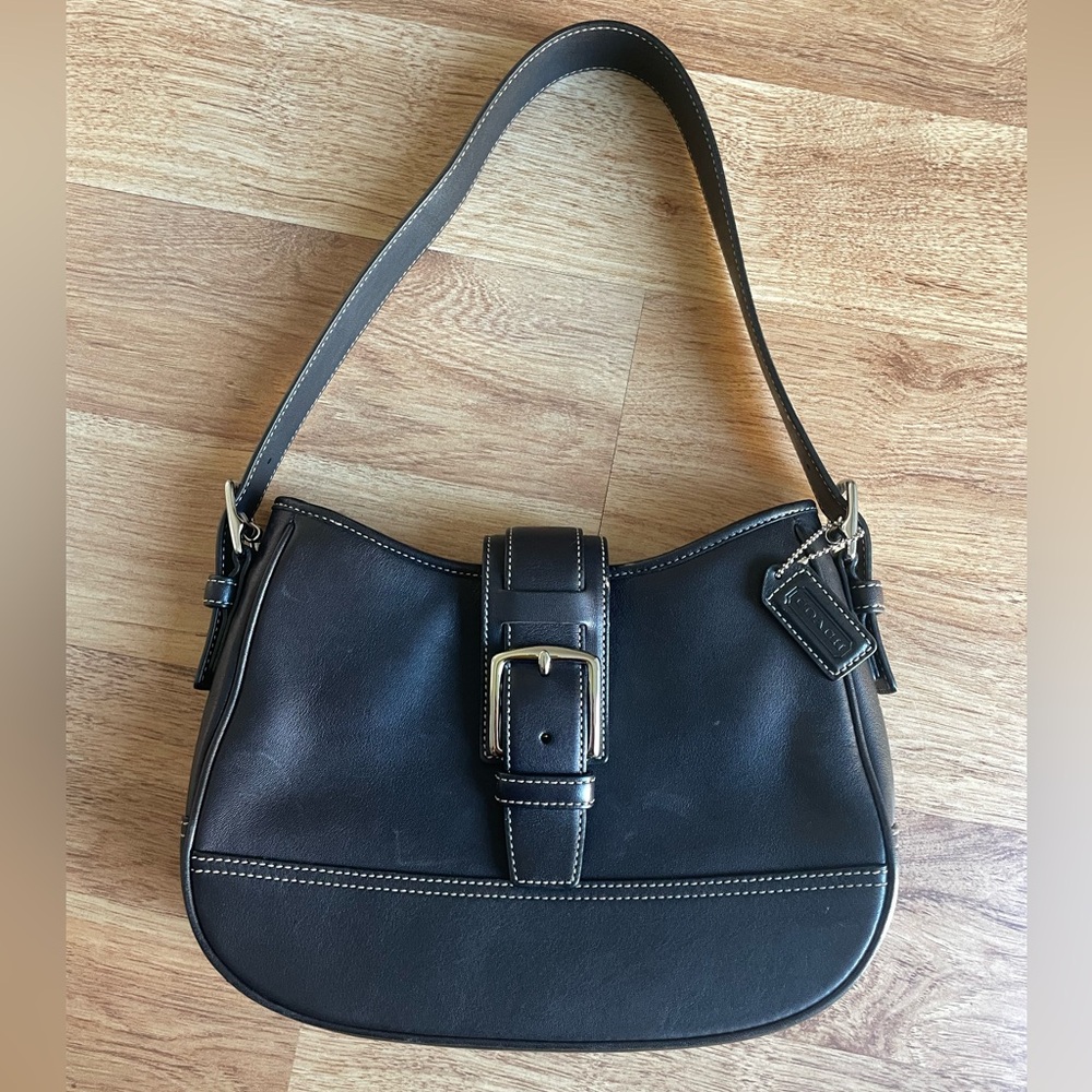 Coach Black Leather Shoulder Bag